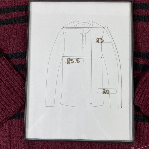 Ana A New Approach Burgundy Red Black Stripe V-Neck Long Sleeve Sweater Size XXL - Picture 4 of 4